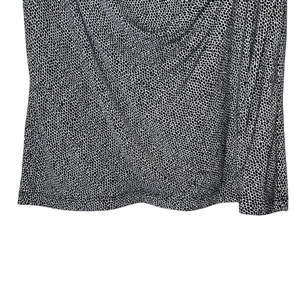 SALE!! Calvin Klein Black & White Giraffe Print Mock-Wrap Blouse, Size S - Picture 4 of 4
